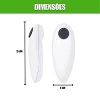 Abridor Lata Elétrico Automático A Pilha Giratório Branco - 3