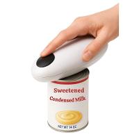 Abridor Lata Elétrico Automático A Pilha Giratório Branco - 7