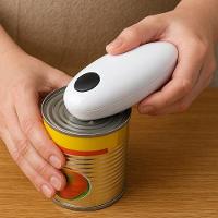 Abridor Lata Elétrico Automático A Pilha Giratório Branco - 9