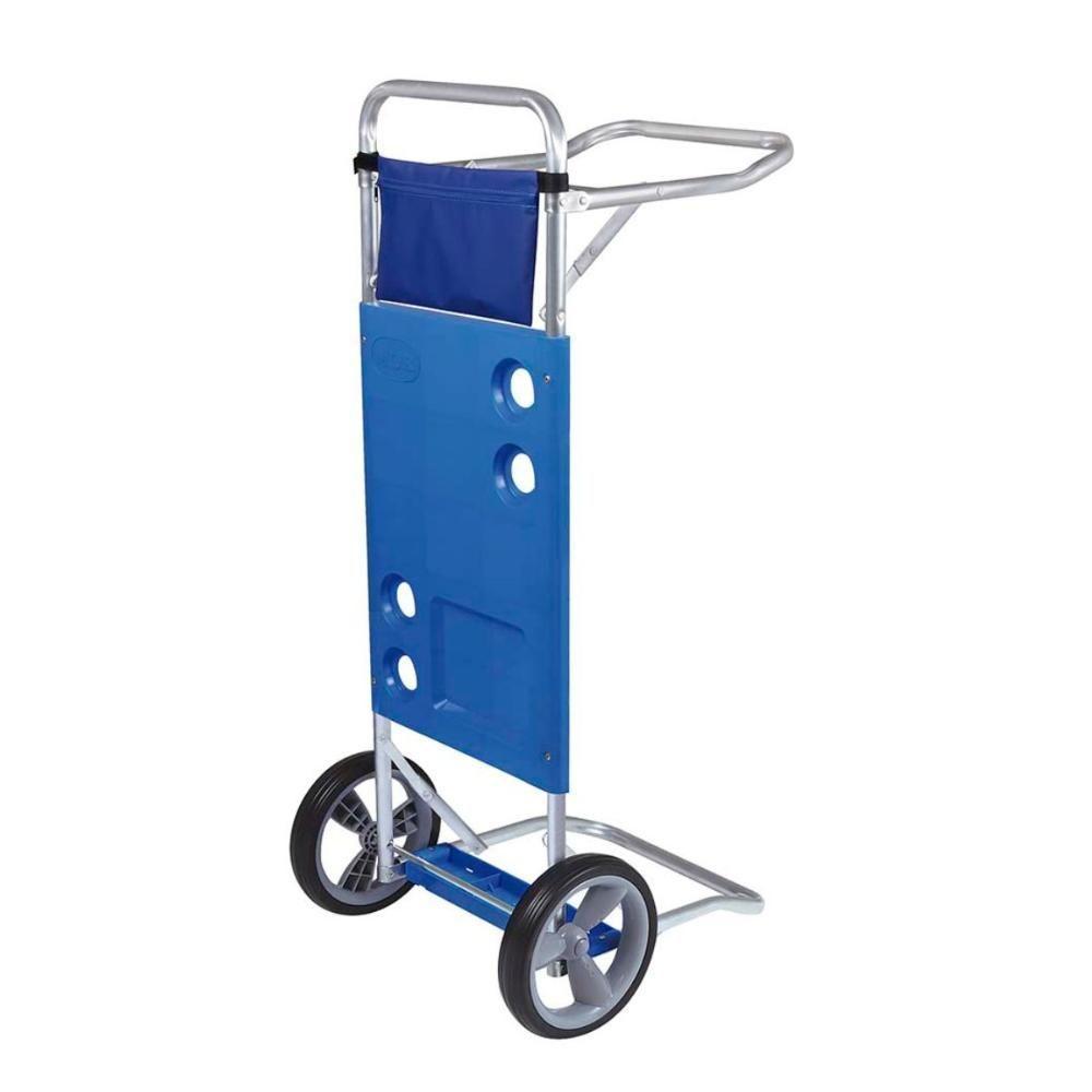 Carrinho De Praia Mesa Cadeiras Guarda-sol 15 Kg Mor azul Azul - 2