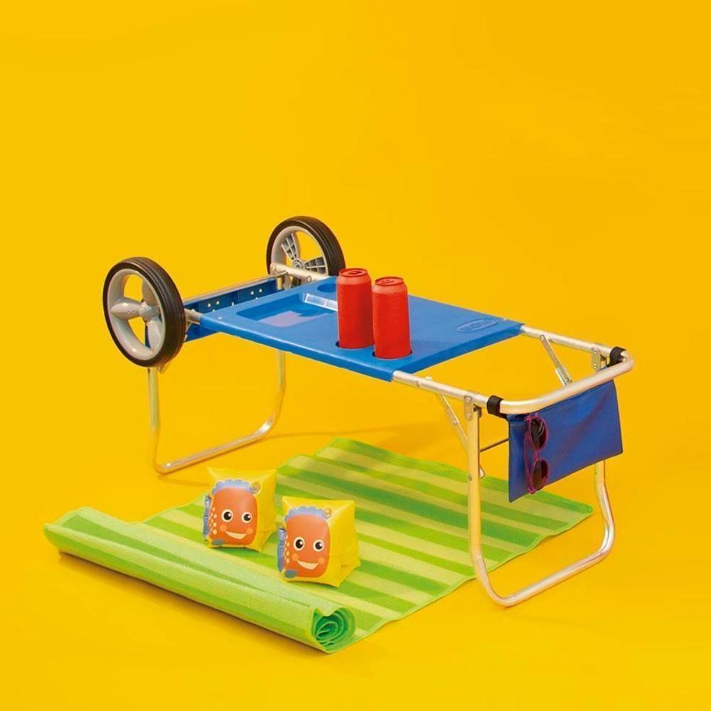 Carrinho De Praia Mesa Cadeiras Guarda-sol 15 Kg Mor azul Azul - 7