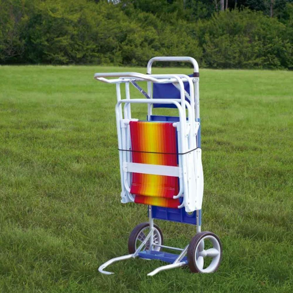 Carrinho De Praia Mesa Cadeiras Guarda-sol 15 Kg Mor azul Azul - 9