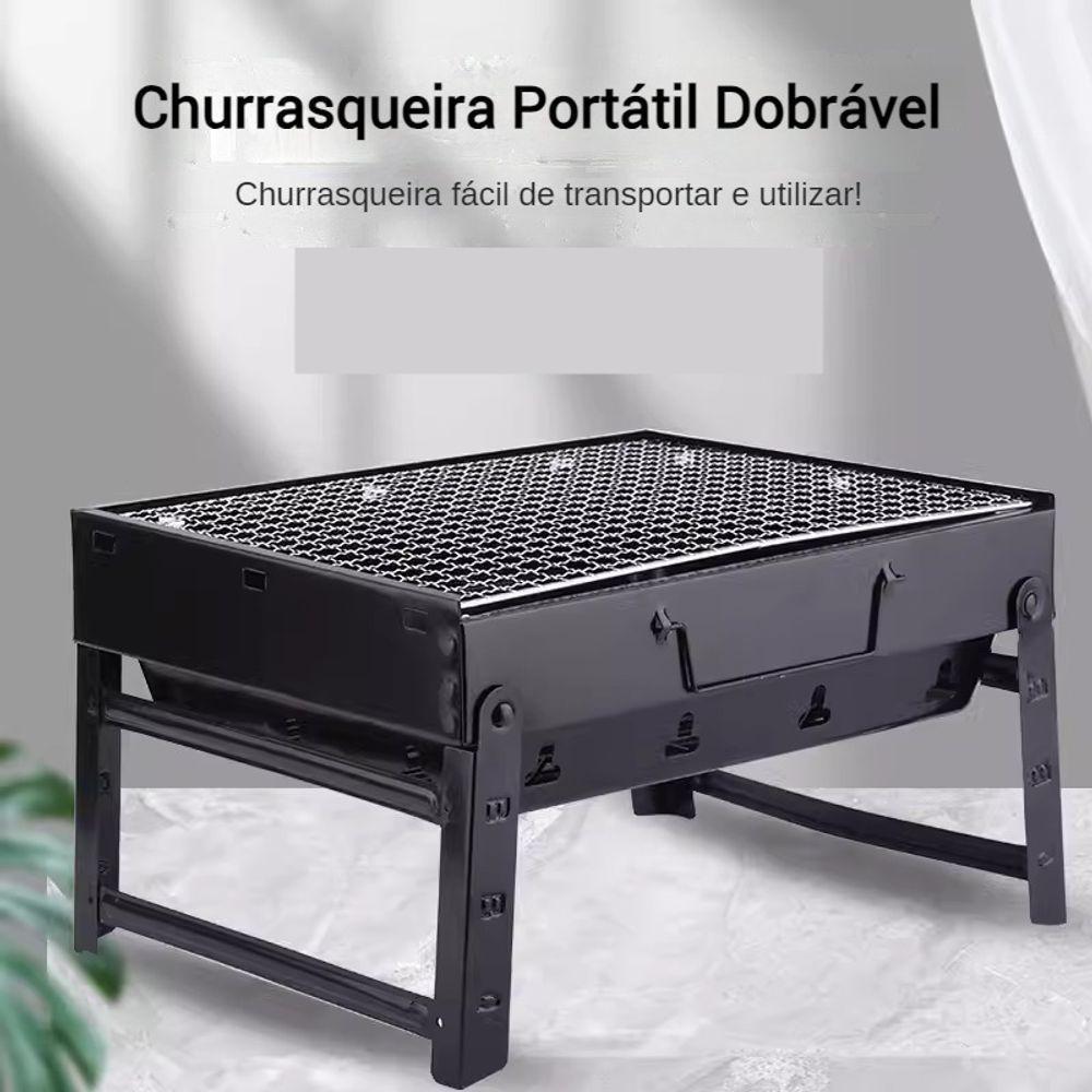 Mini Churrasqueira Portatil Dobrável Com Gaveta 33cm - 3