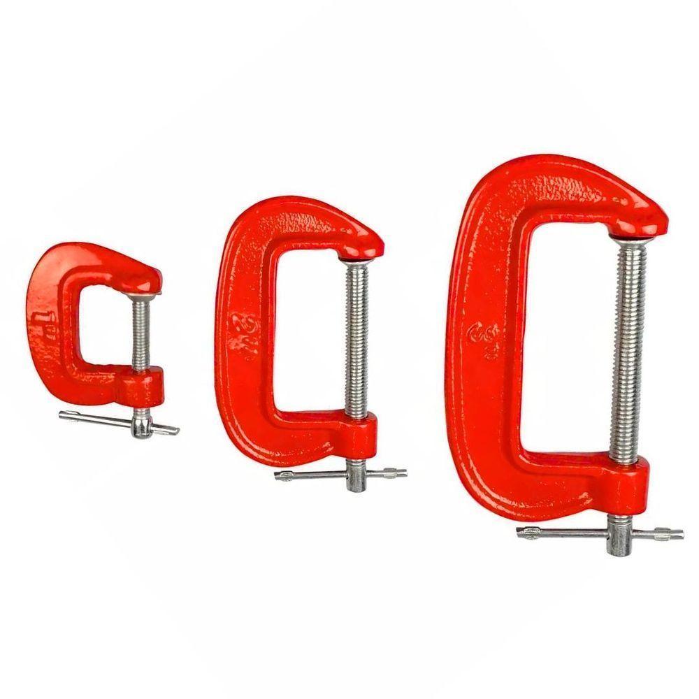 Kit 3 Grampos Tipo C Marceneiro Profissional Marcenaria - 1