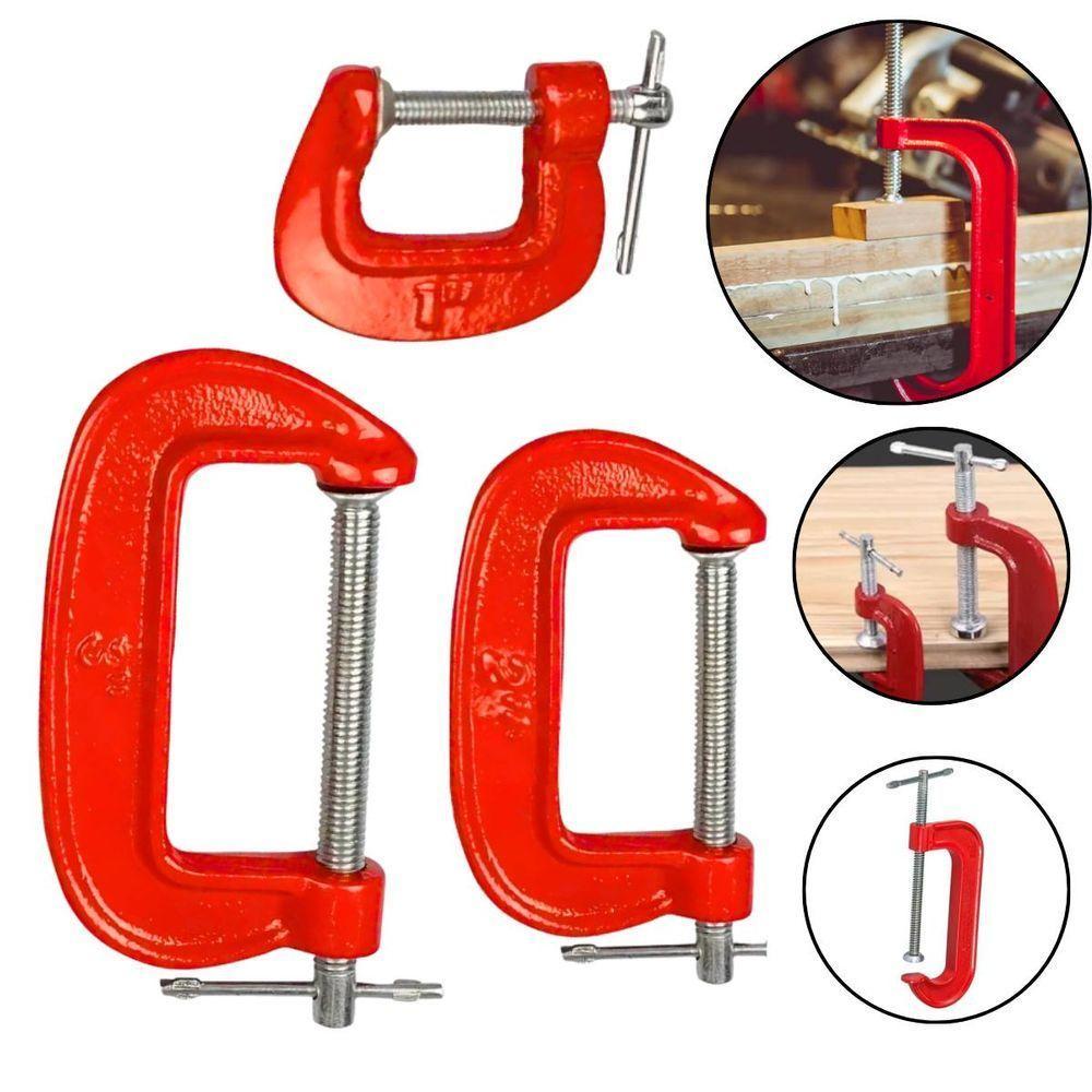 Kit 3 Grampos Tipo C Marceneiro Profissional Marcenaria - 9