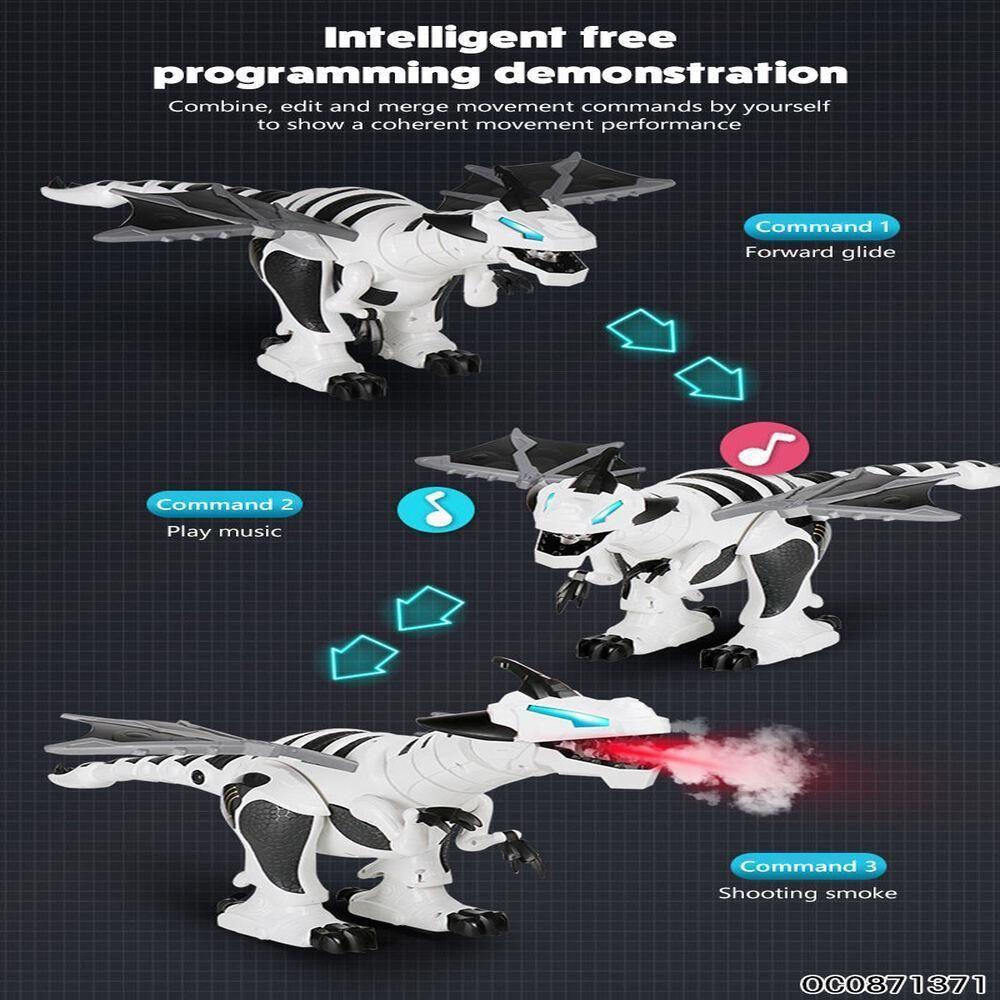 Dinossauro Robo Controle Remoto Gigante Dragao Solta Fumaca - 4