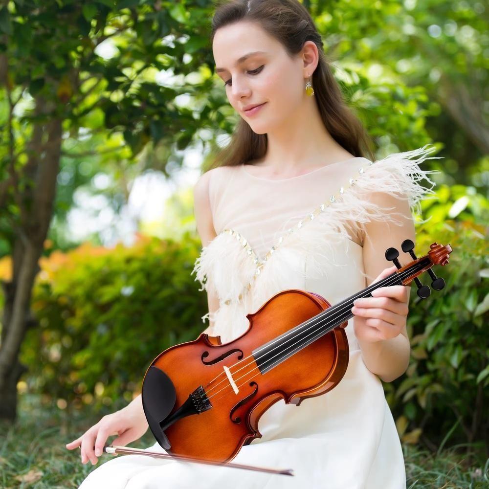 Violino 1 4 Acustico Luxo Completo Maleta Arco Madeira Com - 2