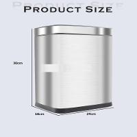 Lixeira Escritorio Inox Preta 10 Litros Cesto Lixo 10l - 7