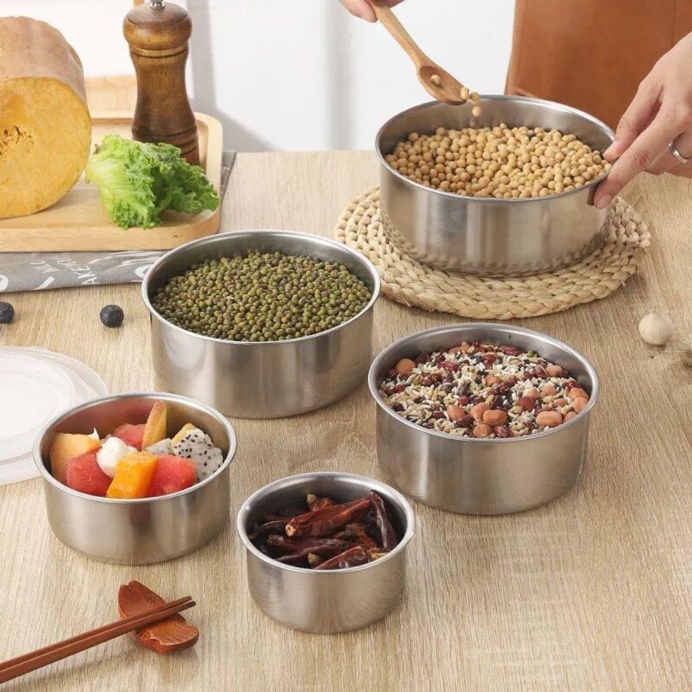 Jogo De Potes Aço Inox 5 Peças - 7