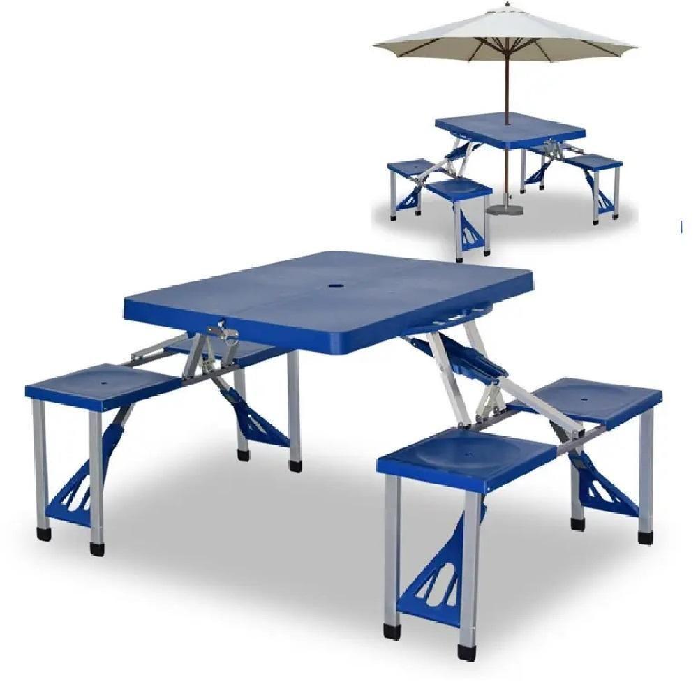 Mesa Camping Praia Com 4 Cadeiras Dobravel Vira Maleta - 3