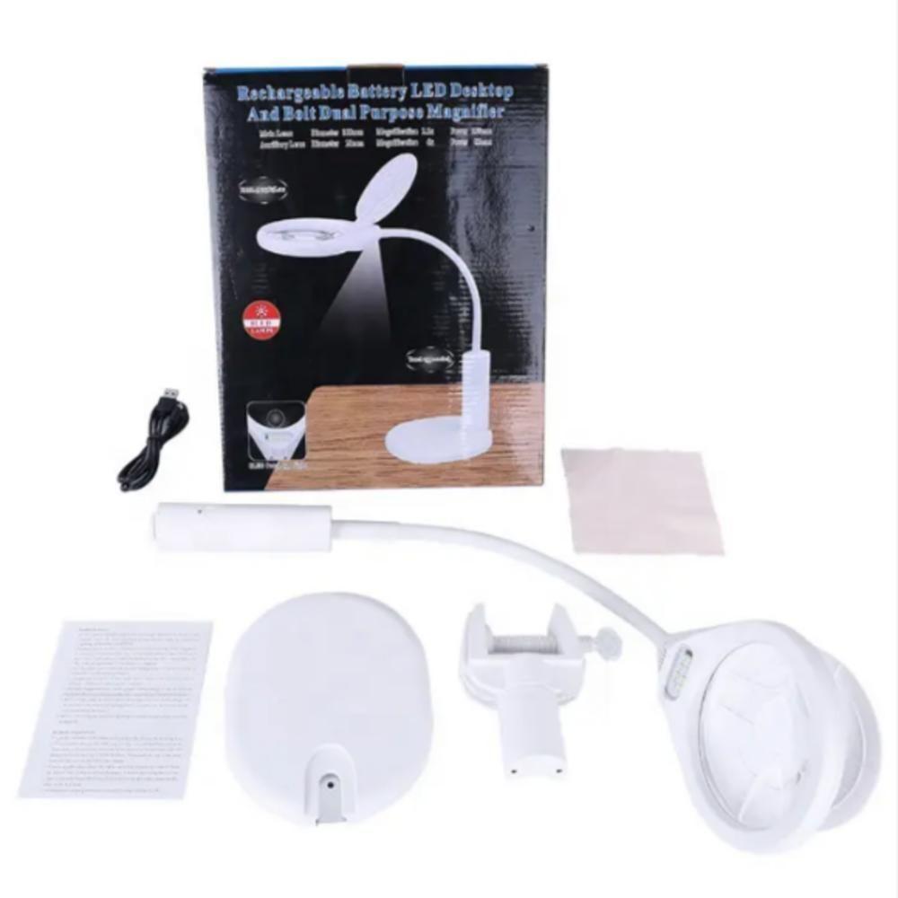 Lupa Led Profissional Mesa Bancada Luminaria Estetica Clip - 6