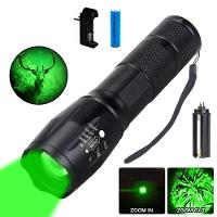 Lanterna Led Luz Verde T6 Tatica Caca Pesca Zoom Alta - 1