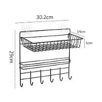 Suporte Organizador Parede Cozinha Metal Prateleira Porta - 8