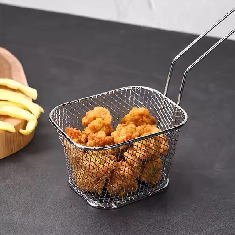 Mini Cesto Frituras Inox Batata Frita Rustica Frango Servir - 4
