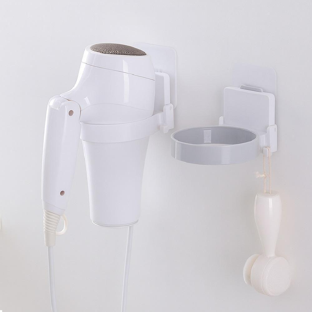 Suporte Secador Cabelo Sem Furo Organizador Fios Adesivo - 5