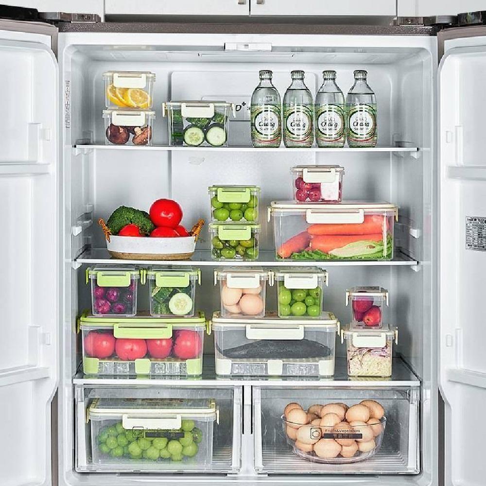 Kit 5 Potes Hermeticos Organizador Trava Lateral Geladeira - 6