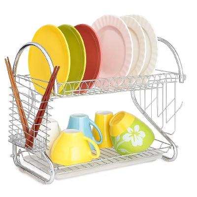 Escorredor Loucas Duplo Cromado Organizador Pia Armario