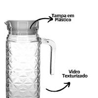 Jarra Vidro 1 Litro Diamond Tampa Suqueira Cristal Suco - 6