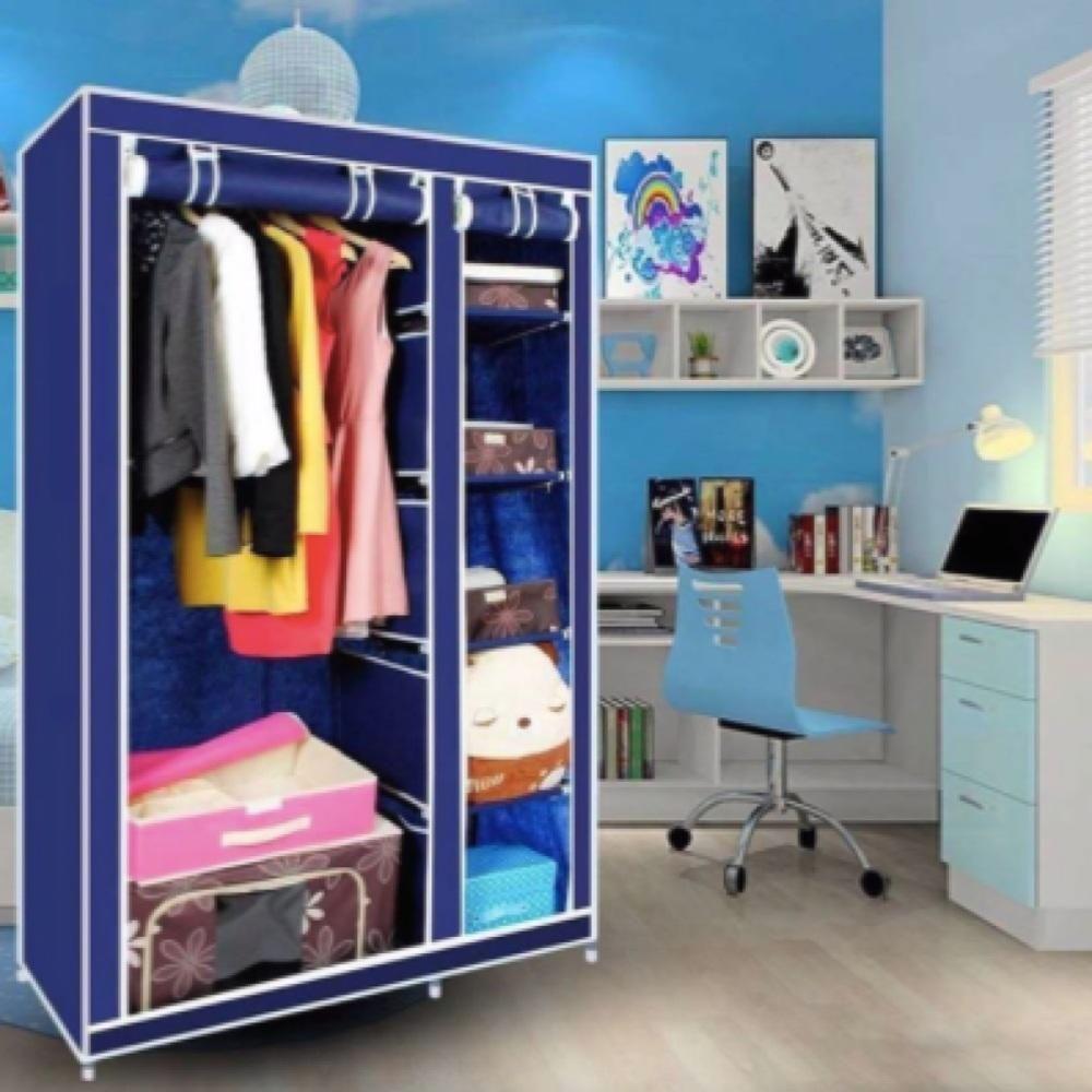 Guarda Roupa Portatil Duplo 4 Prateleiras Sapateira Cor:preto - 3