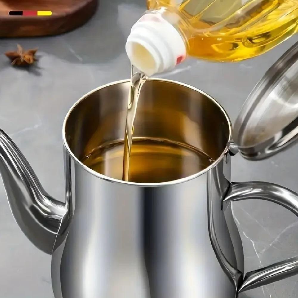 Bule Inox 280ml Cafe Cha Leite Agua Quente Oleo Leiteira - 5