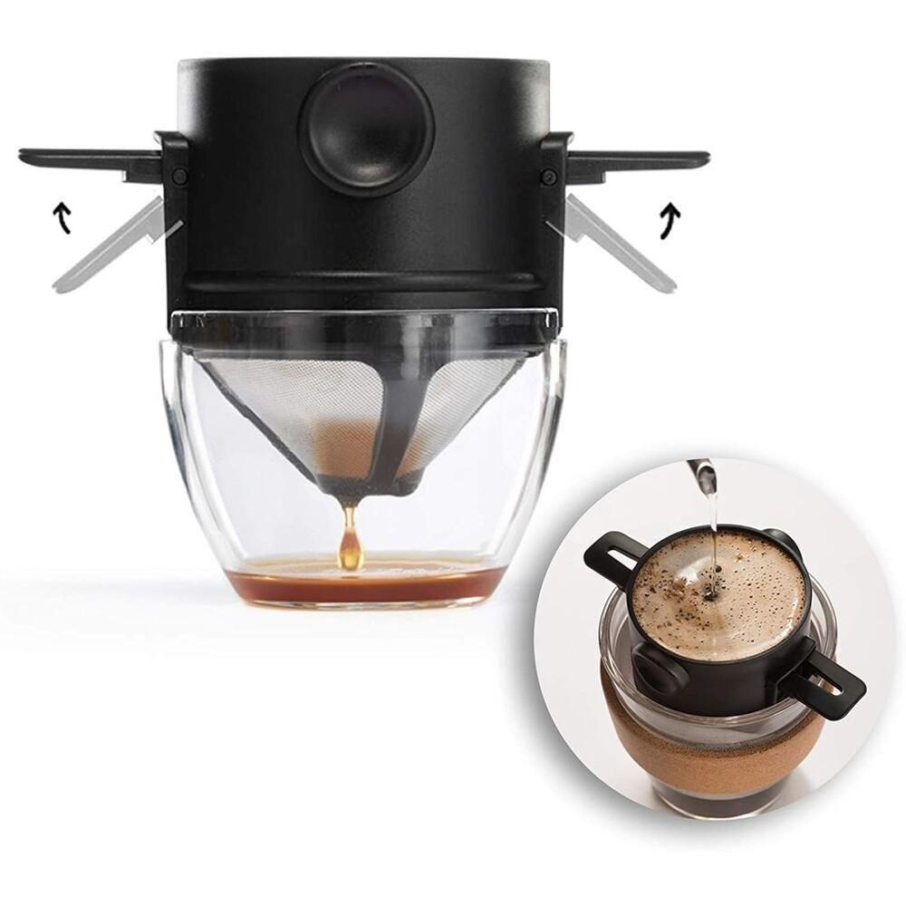 Coador Cafe Filtro Inox Portatil Mini Retratil Individual - 1