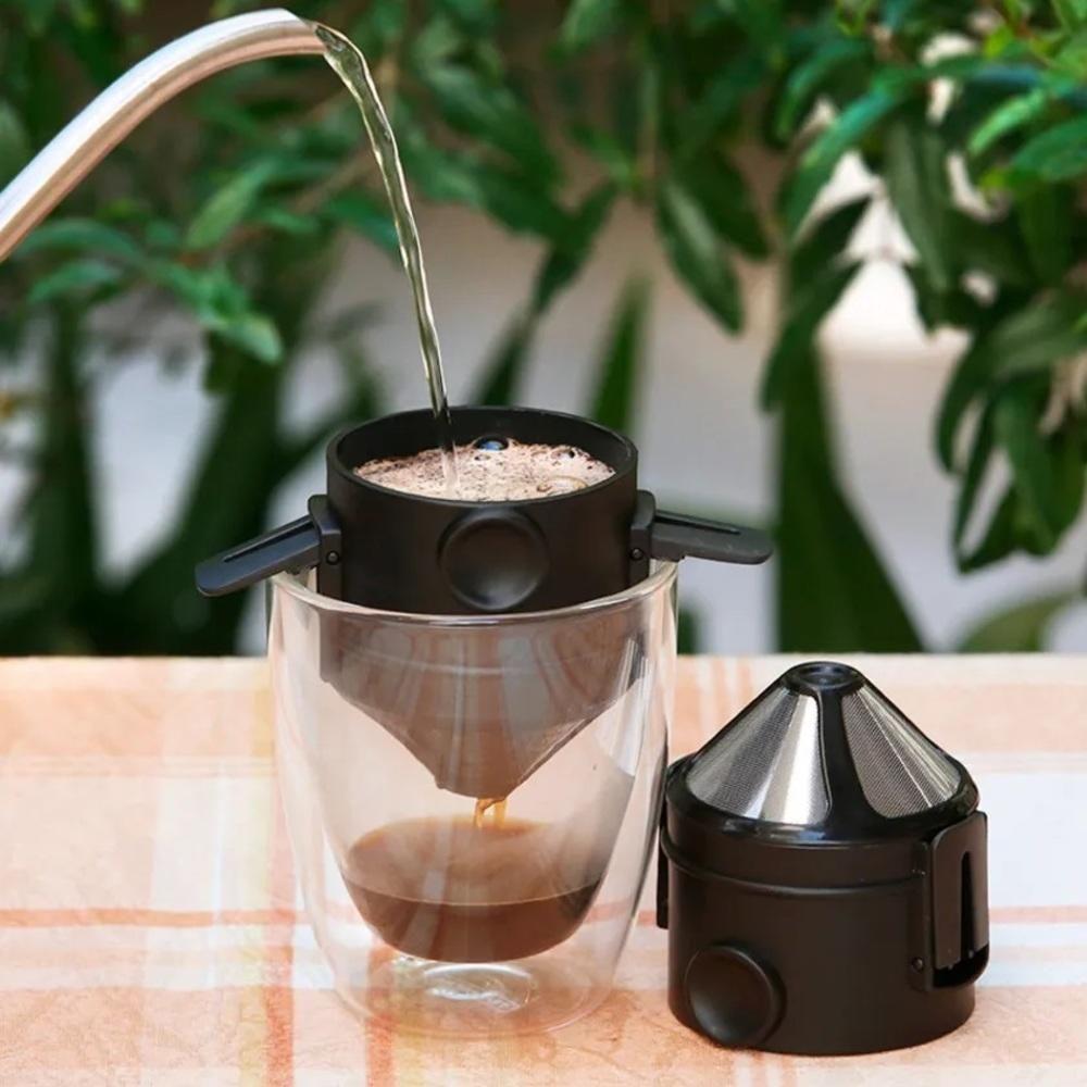 Coador Cafe Filtro Inox Portatil Mini Retratil Individual - 3