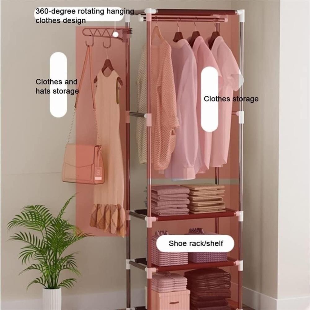 Arara Roupas Cabideiro Guarda Roupa Portatil Sapateira 3 - 4