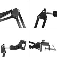 Suporte Microfone Articulado Mesa Braco Profissional - 9