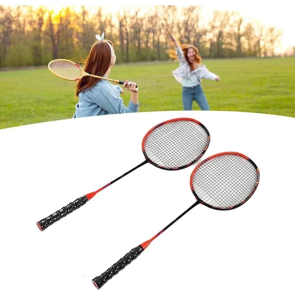 Kit Badminton 2 Raquetes Peteca Jogo Frescobol Raqueteira - 4