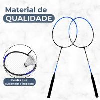 Kit Badminton 2 Raquetes Peteca Jogo Frescobol Raqueteira - 9