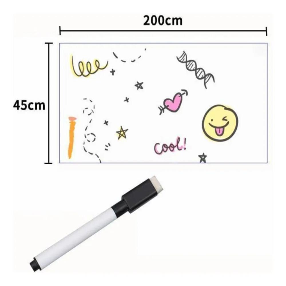 Adesivo Lousa Quadro Branco Papel Parede Fosco Escrever - 3