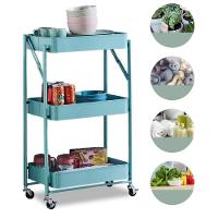 Carrinho Multiuso:3 Cesto Vazado Organizador Dobravel - 1