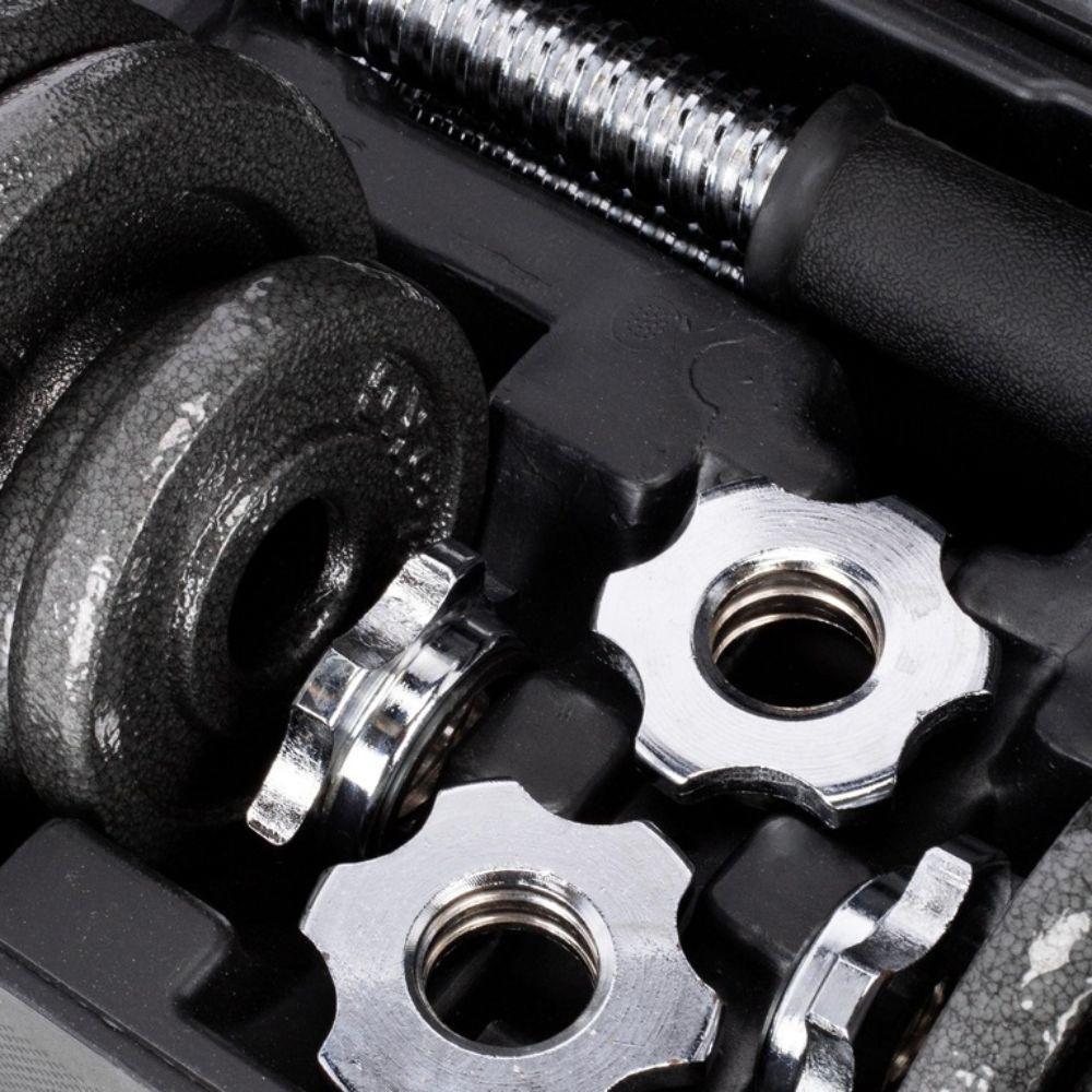 Kit Halteres Barras E Anilhas Musculação 19 Peças Completo - 5