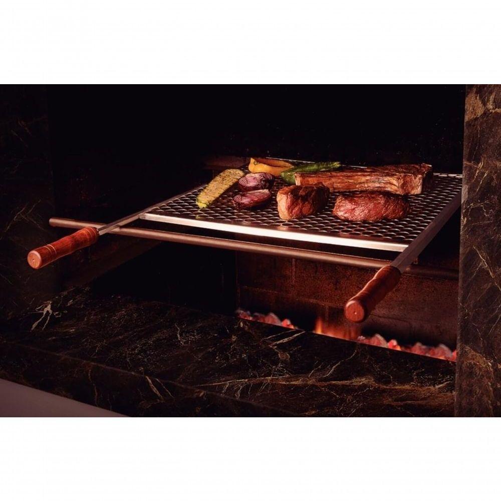 Grelha Tramontina Churrasco 83,5x55cm Em Aço Inox E Cabo De Madeira - 2