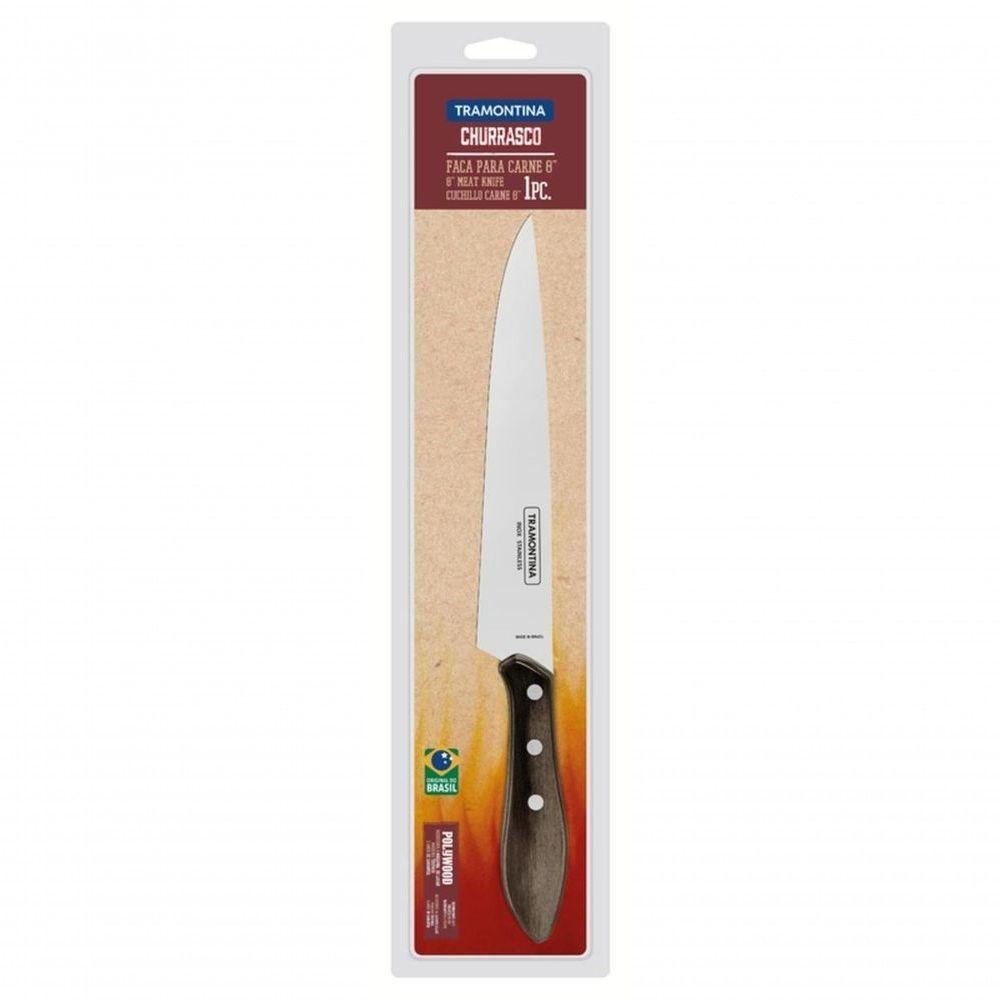 Faca Para Carne Tramontina Polywood 8 Com Cabo Castanho - 3