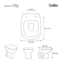 Assento Sanitário Polipropileno Soft Close City Branco Para Vaso Celite - 5