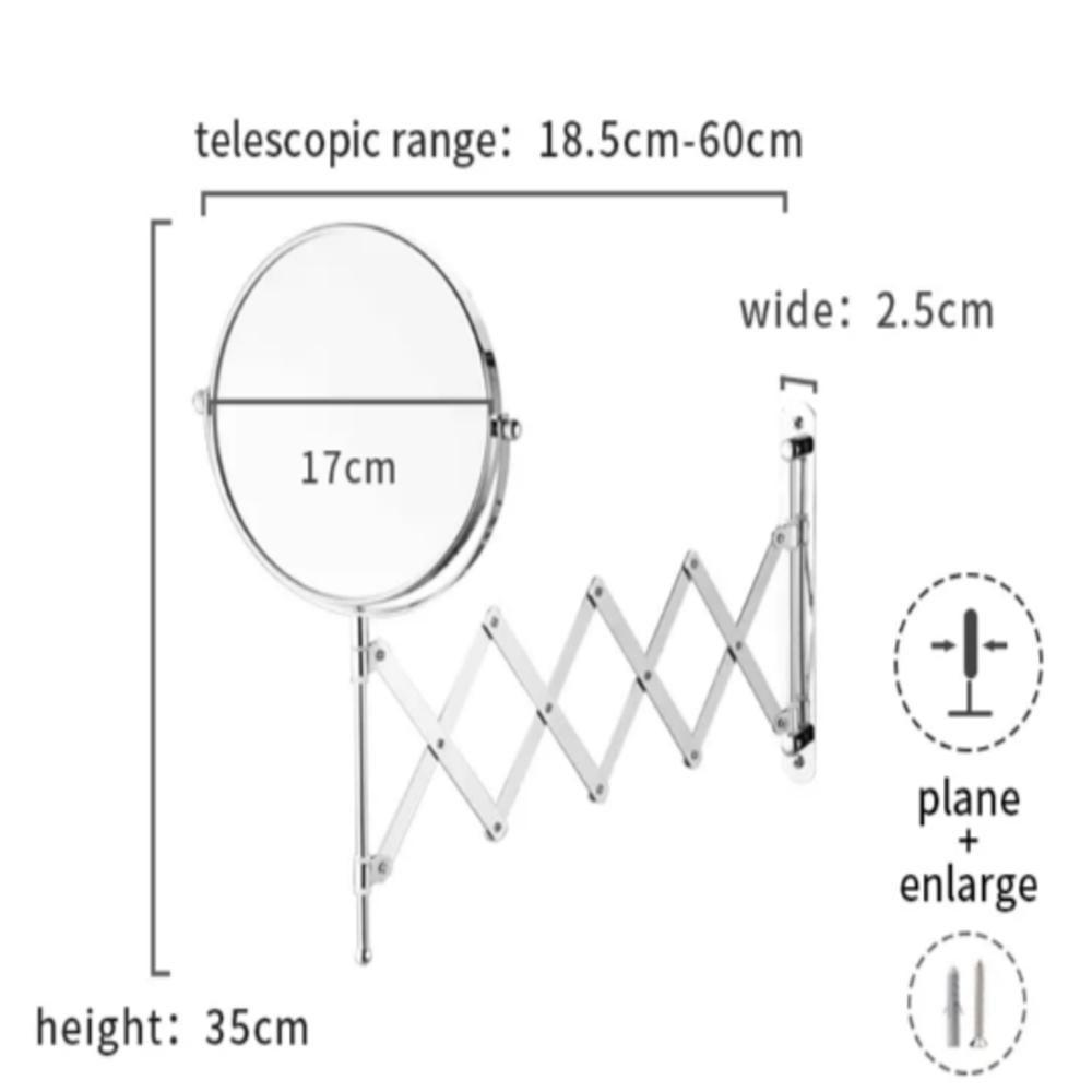 Espelho Aumento 5x Sanfonado Articulado Parede Extensivel - 9