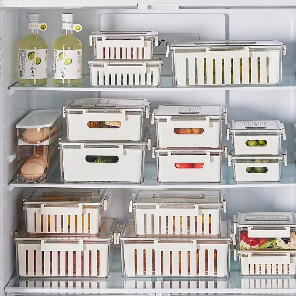 Kit 3 Potes Hermeticos Organizador Geladeira Fresh Box Com - 3