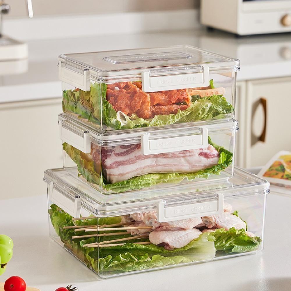 Kit 3 Potes Hermeticos Organizador Geladeira Fresh Box Com - 8