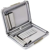 Mesa Dobravel Aluminio 2 Cadeiras Mesinha Praia Maleta - 2