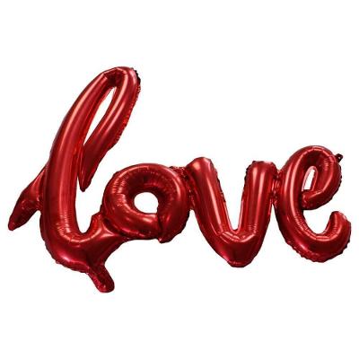 Balao Metalizado Love Faixa Festa Decoração Casamento Cor:rosa
