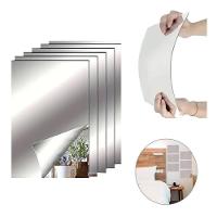 Kit 4 Espelho Adesivo Acrilico Espelhado Grande 20x30cm - 1