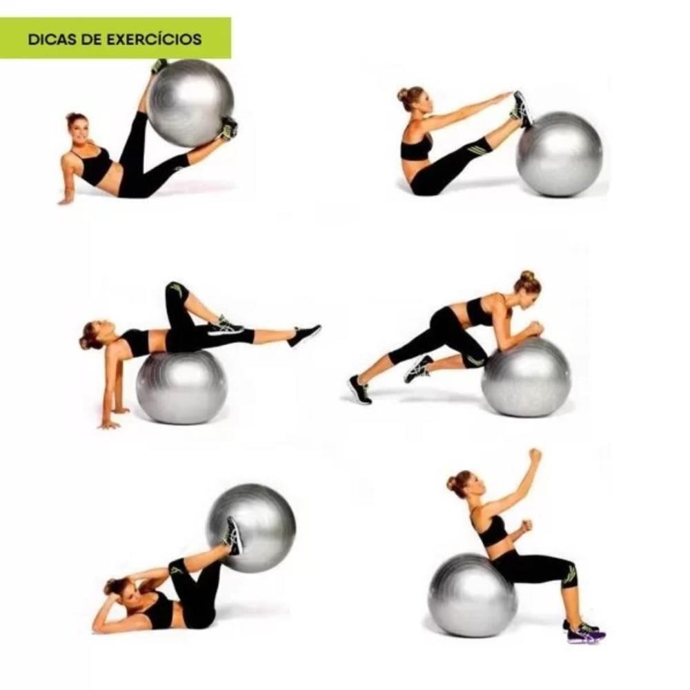 Bola Pilates Yoga Funcional 75cm Suica Fisioterapia Suporta - 5