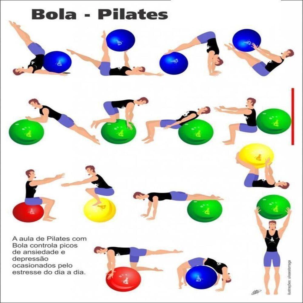 Bola Pilates Yoga Funcional 75cm Suica Fisioterapia Suporta - 6