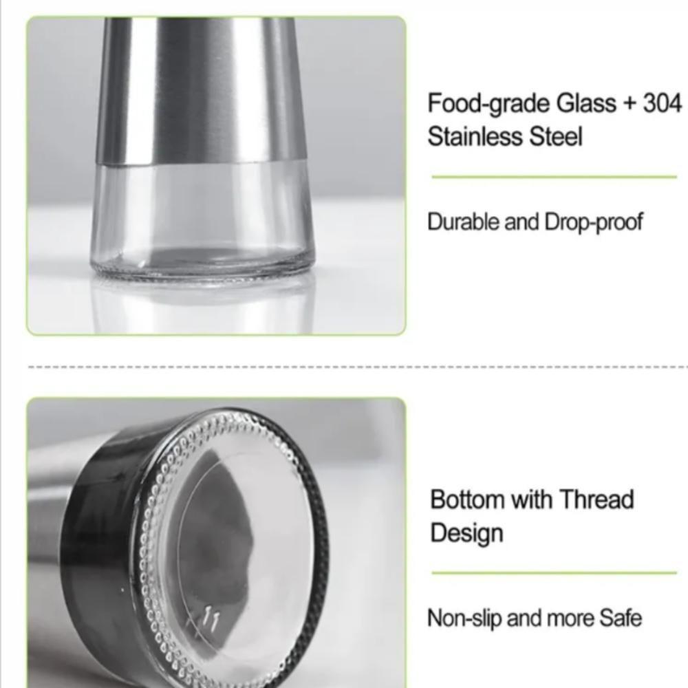 Kit Galheteiro Inox Vidro Com Suporte Porta Azeite Vinagre - 7