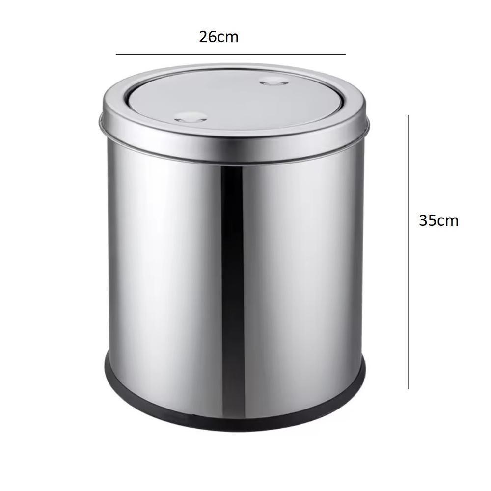 Lixeira Em Inox Basculante 12 Litros Cesto Lixo Tampa - 7