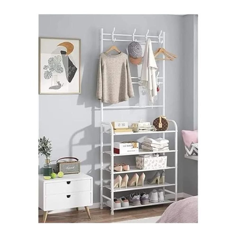 Guarda Roupa Organizador Arara 5 Prateleiras Cabideiro Rack - 6