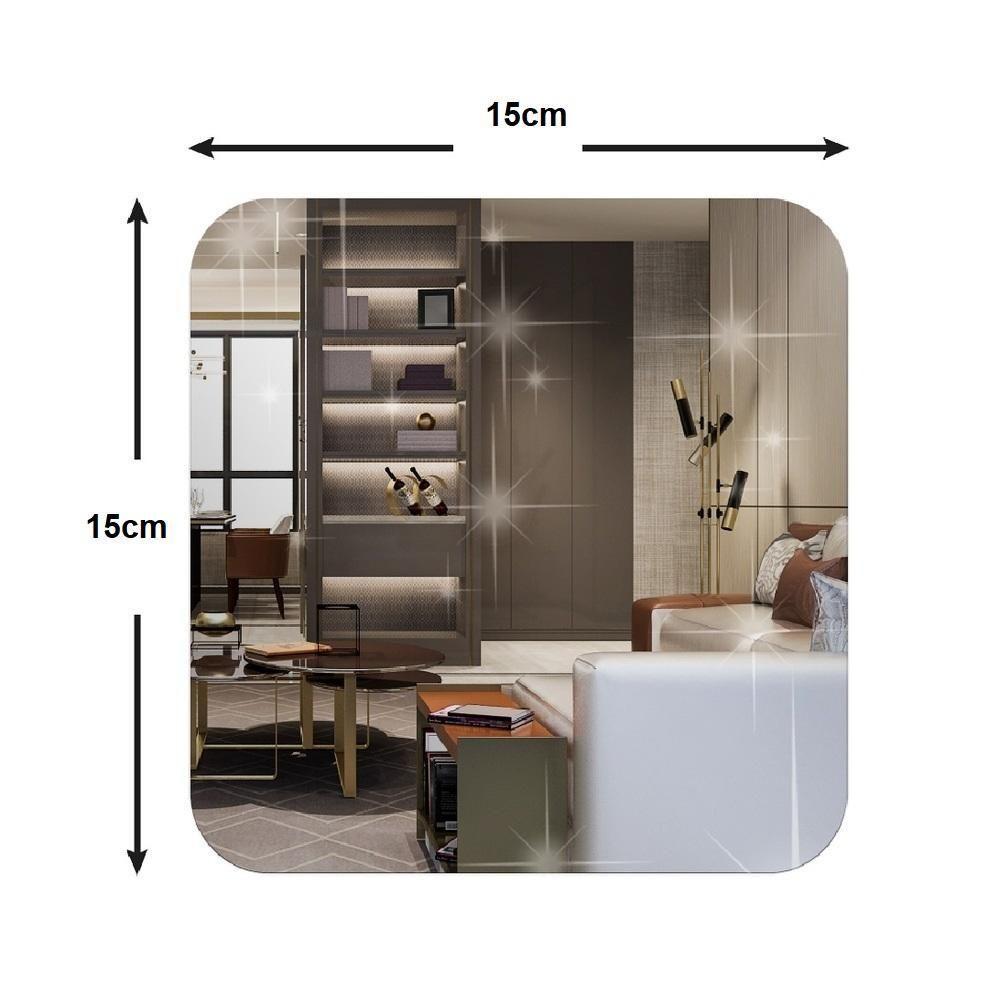 Kit 5 Espelho Adesivo Sala Jantar Acrilico Espelhado - 7