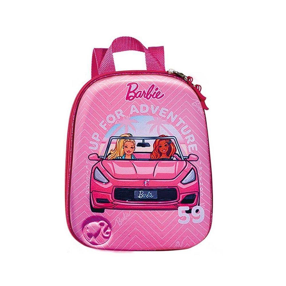 Mochila Escolar Infantil Barbie Conversível Rosa Tamanho P - 1