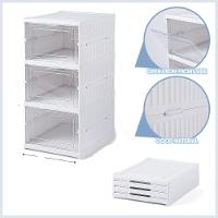 Armario Dobravel 3 Andares Sapateira Organizador De Brinquedos Automatico Caixa Empilhavel Multiuso - 9